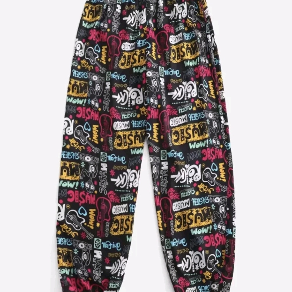 Colorful Graphic Print Joggers